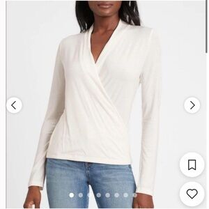 Banana Republic threadsoft long sleeve wrap blouse